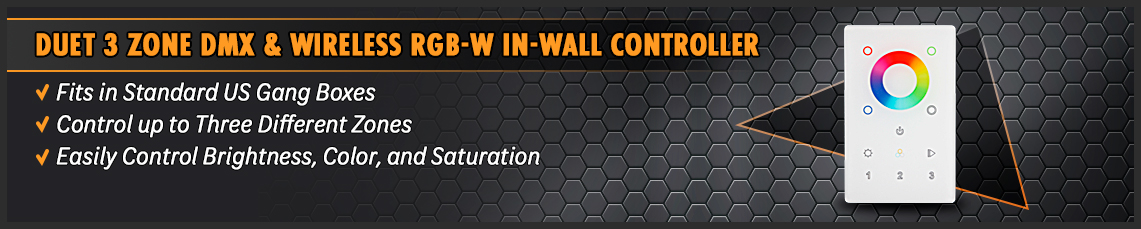 Duet 3 Zone DMX & Wireless RGB-W In-Wall Controller