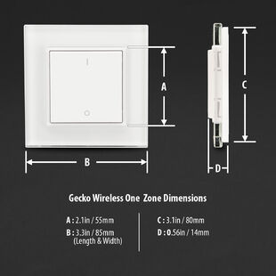 Gecko Wireless One Zone LED Dimmer Wall Switch/Controller