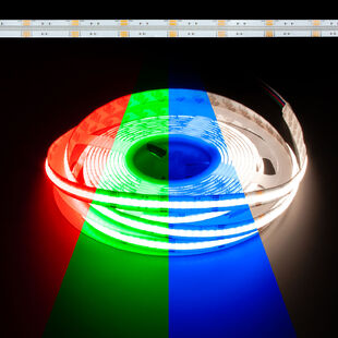 Color Changing RGB + Daylight White Dotless COB 24V LED Strip 90W