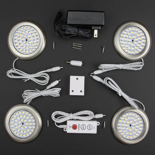 Super Warm White Premium LED Puck Light Brushed Nickel Body Kit
