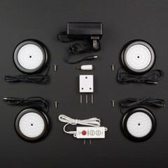 Warm White Premium LED Puck Light Black Body Frosted Cover Kit