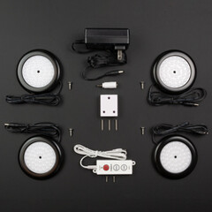 Daylight White Premium LED Puck Light Black Body Frosted Cover Kit