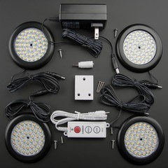 Warm White Premium LED Puck Light Black Body Kit