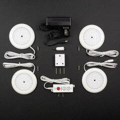Warm White Premium LED Puck Light White Body Frosted Cover Kit