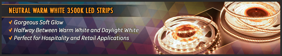 Neutral Warm White 3500K LED Strip Lights