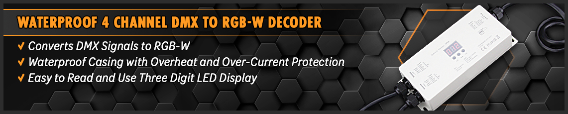 Waterproof 4 Channel DMX to RGB-W Decoder